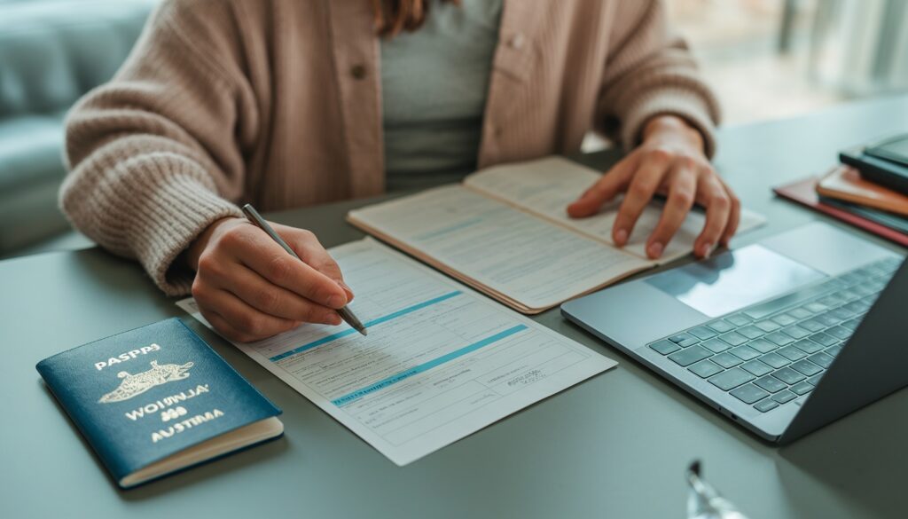 filling papers for australia working holiday
